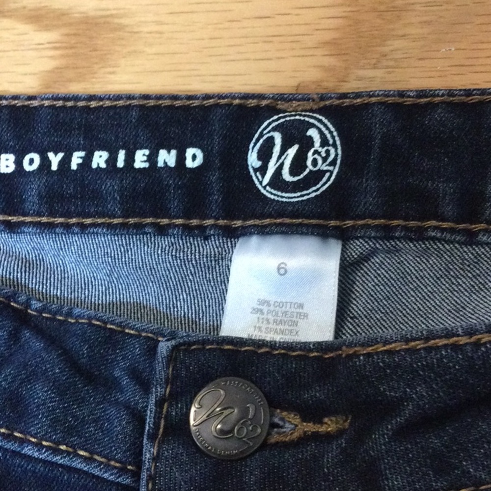 6 W62 Modern Fit Boyfriend Blue Denim Jeans - Picture 13 of 14